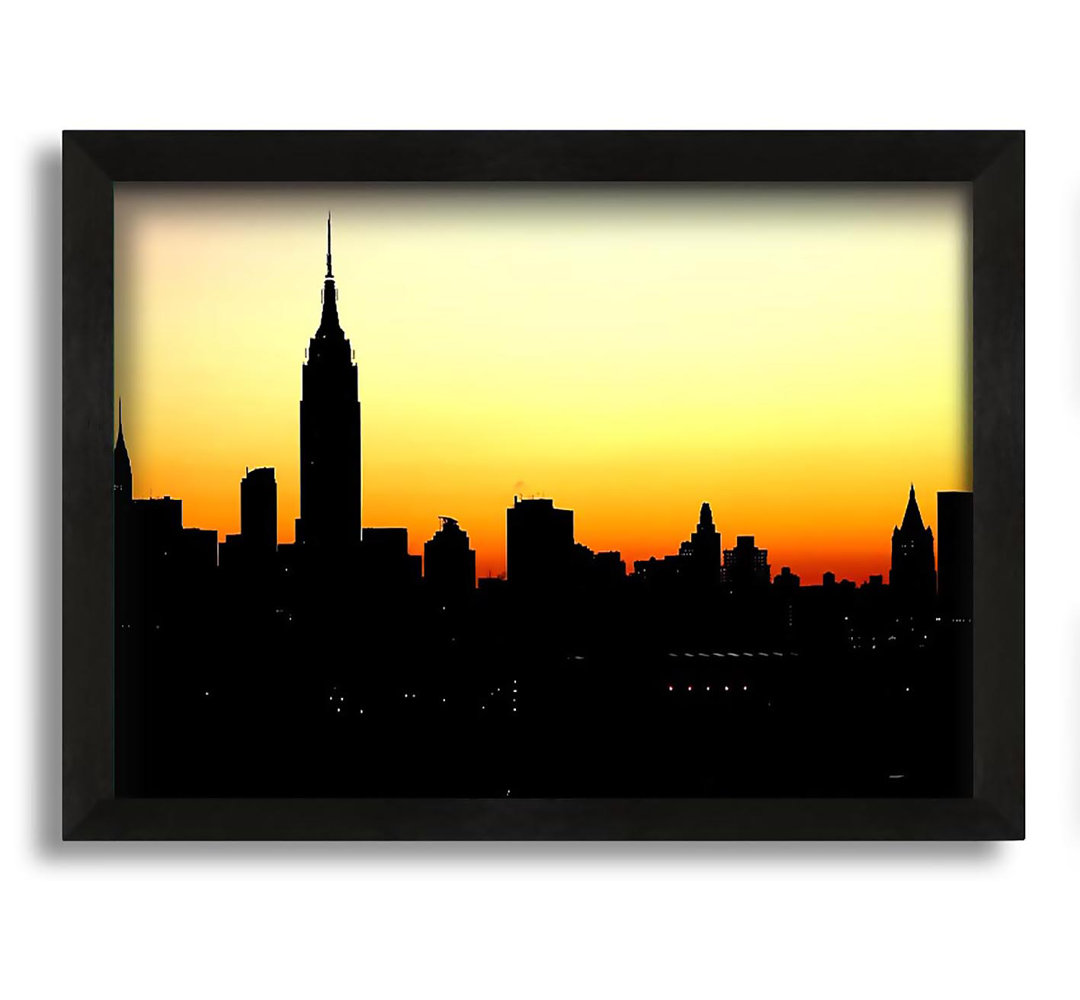 Gerahmtes Leinwandbild Empire State Building NYC at Sunset