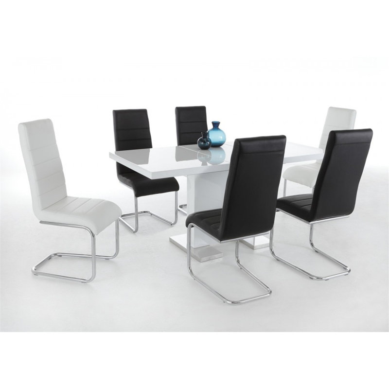 Border Extendable Metal Base Dining Table