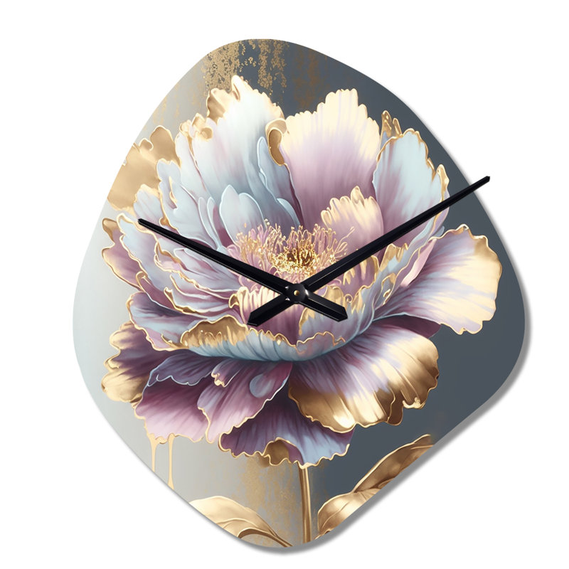 Horloge murale en forme de fleur mauve unique - fleur, Petit