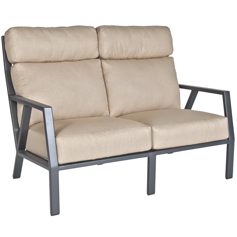 Aris Outdoor 2 - Seat Loveseat, Trax Burgundy, Graphite