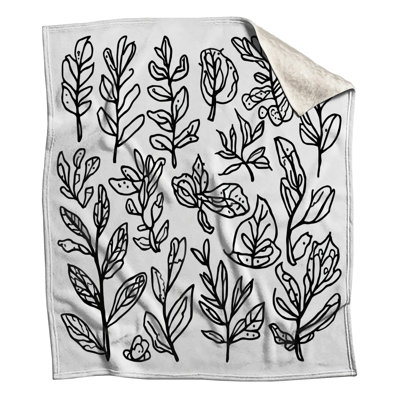 Couvertures de feuilles botaniques noires et blanches
