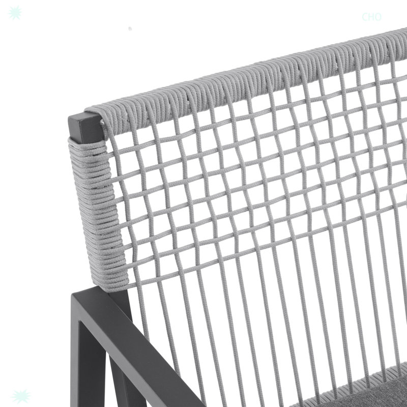 Ensemble repas d'extérieur avec 6 chaises et une table en aluminium