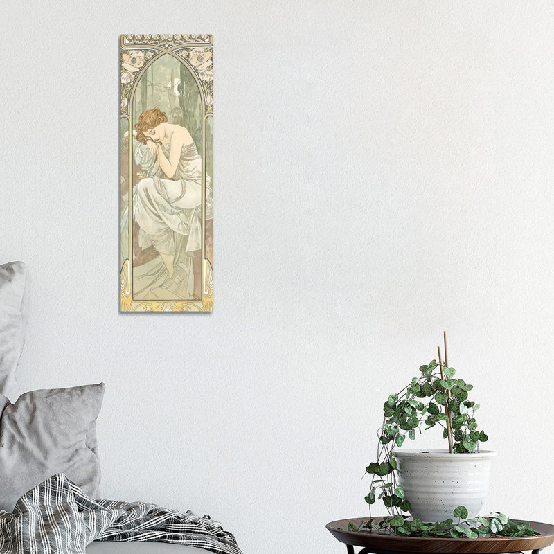 The Times Of The Day by Alphonse Mucha - Wrapped Canvas Panoramic Gallery-Wrapped Canvas Giclée