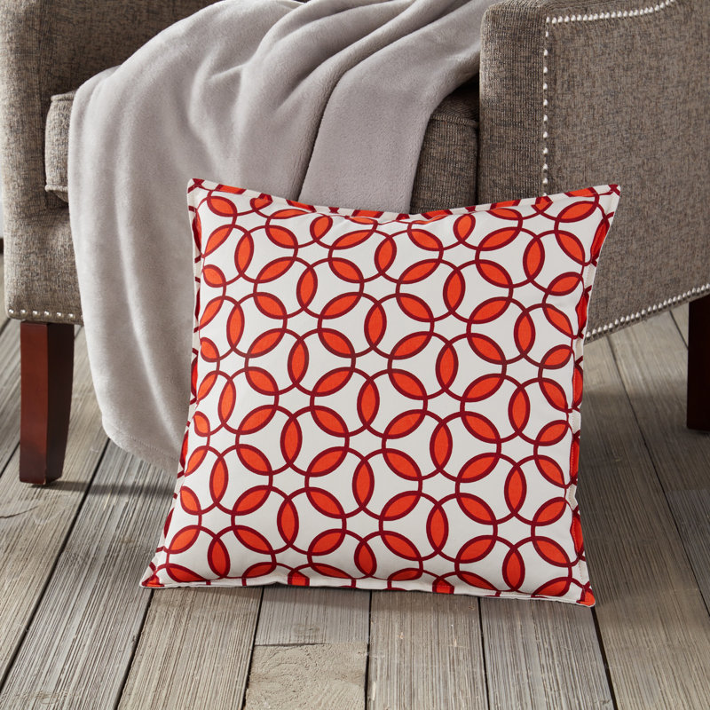  Coussin décoratif en toile de coton Rings, Orange