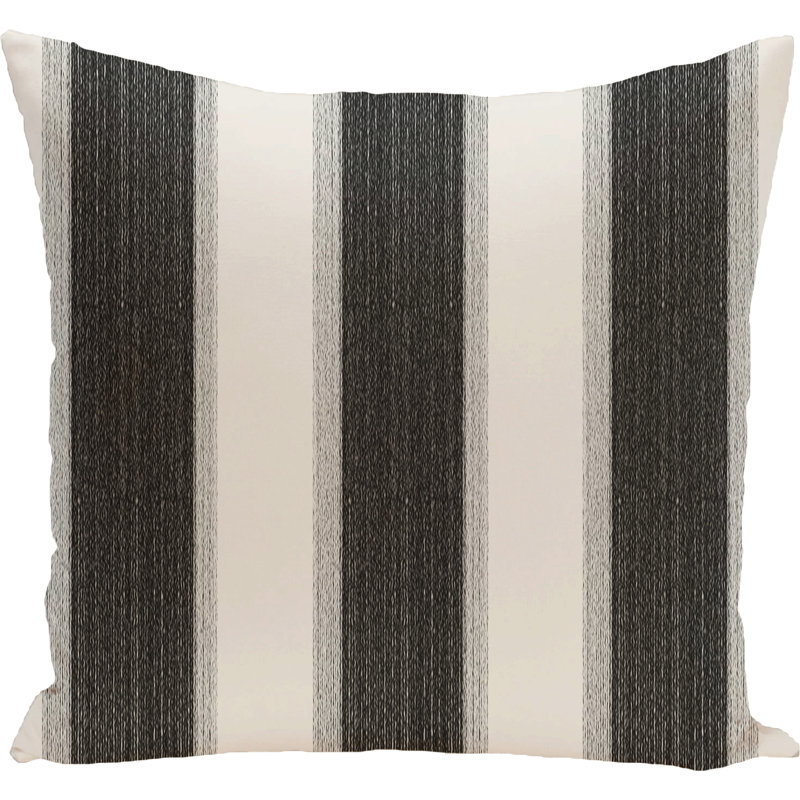 Striped Reversible Throw Pillow, Black, 18" H x 18" W