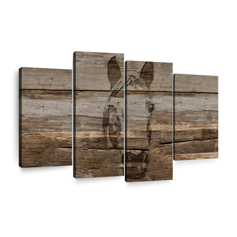 Cheval rustique 4 pièces, H 32 po x l 52 po x P 1,25 po