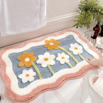 Cute Bath Mat, 32" x 20" Extra Soft Pink Bathroom Rugs