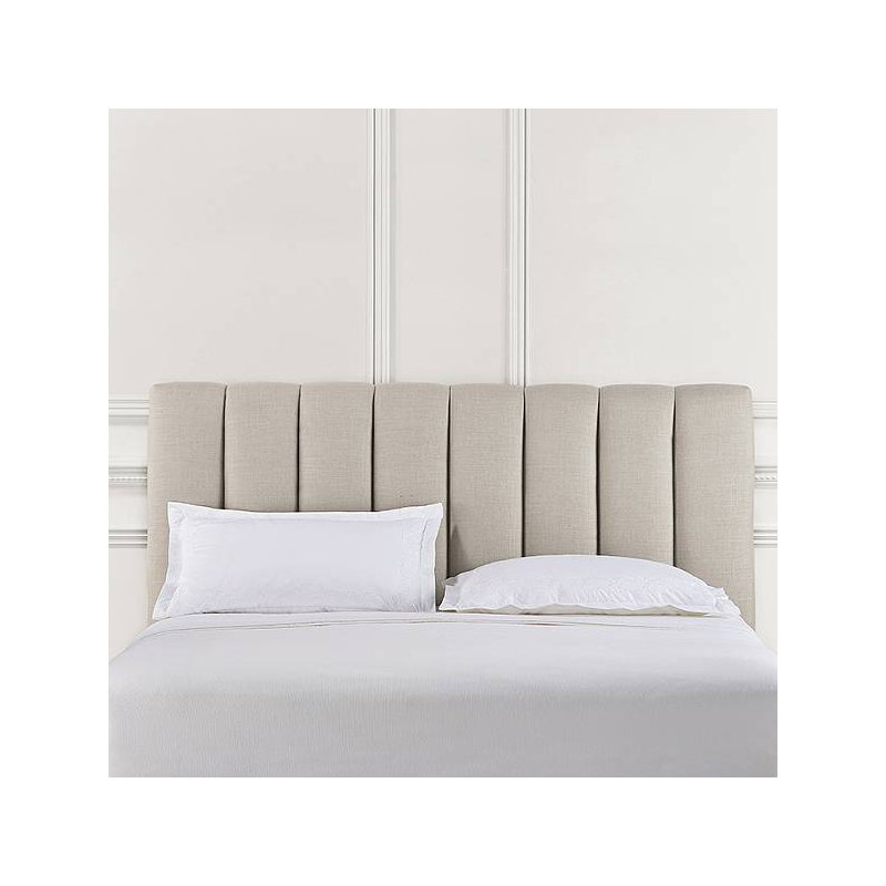 Tête de lit tapissier à panneau Tarrant, Lin - Beige, Grand