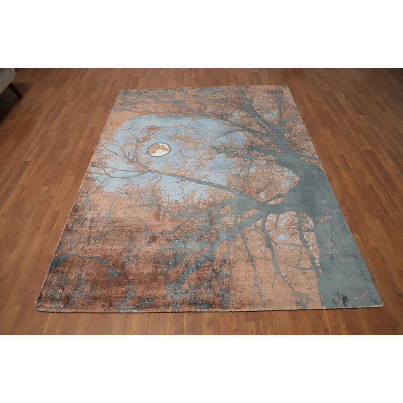 Tapis abstrait lune au clair de lune 6 x 8