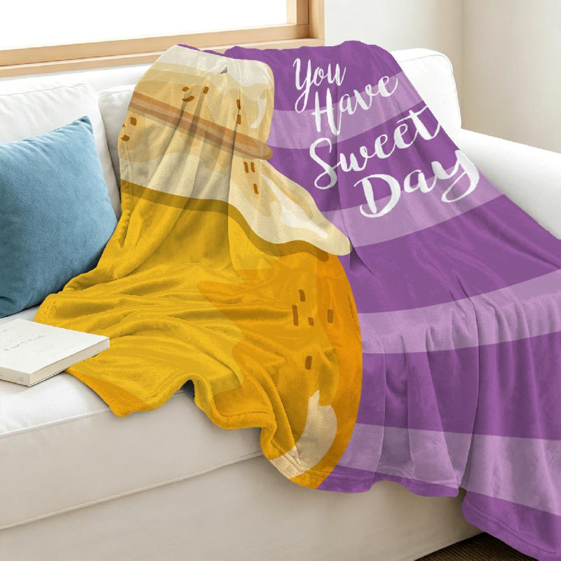 Jeté en flanelle transparente ultra douce, imprimé recto You you a Sweet Day, Throw 40" x 50"