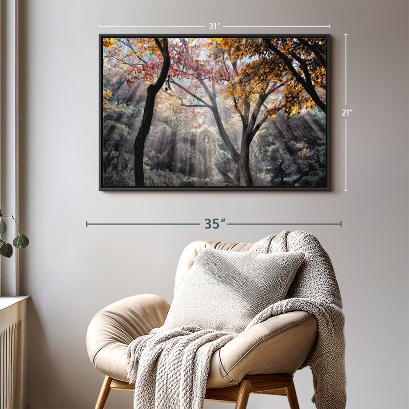 " Forest Sun Rays ", 31" H x 21" W