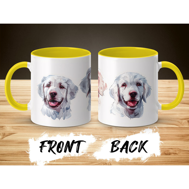 Cute Golden Retriever Design 11oz Coffee Mug, 4