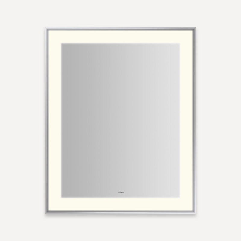 Sculpt Lighted Mirror, 31.25" x 25.25", Chrome