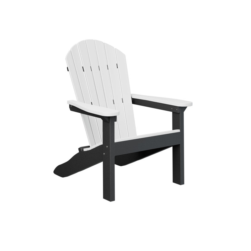 Berlin Gardens Comfo Back Adirondack Chair, White/Black