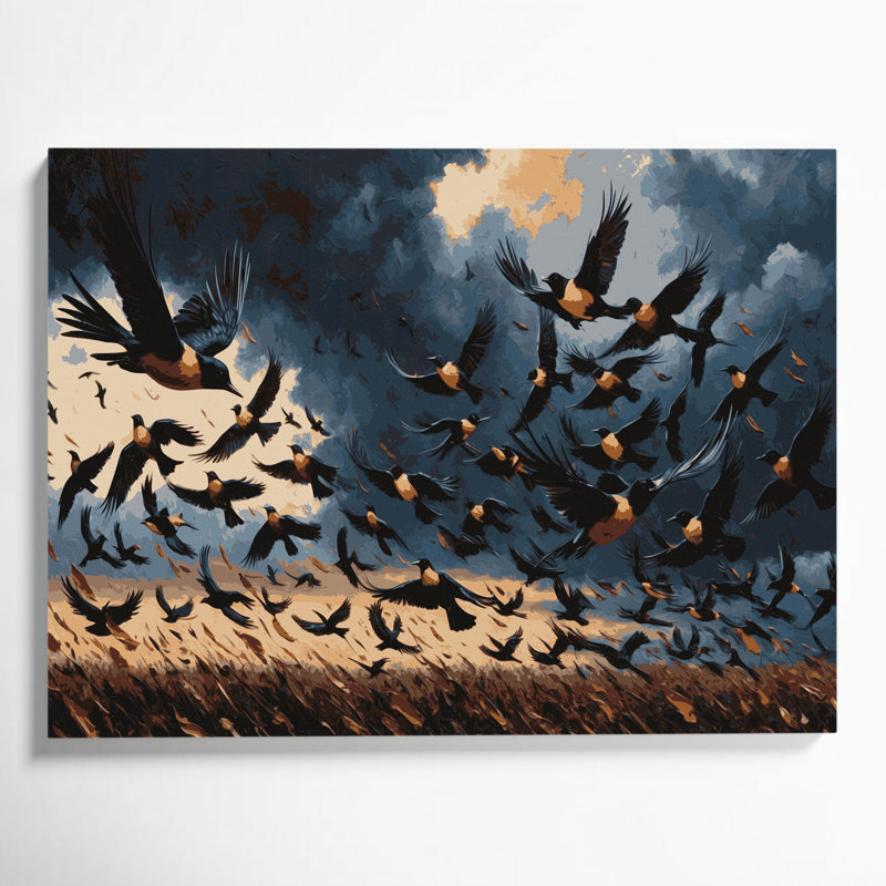 «Birds Red», H 11 po x l 14 po