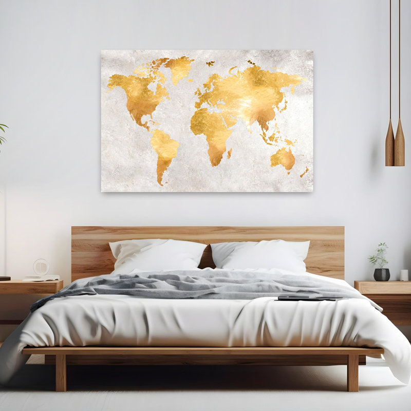 «Gold World», art abstrait contemporain, H 40 po x l 60 po