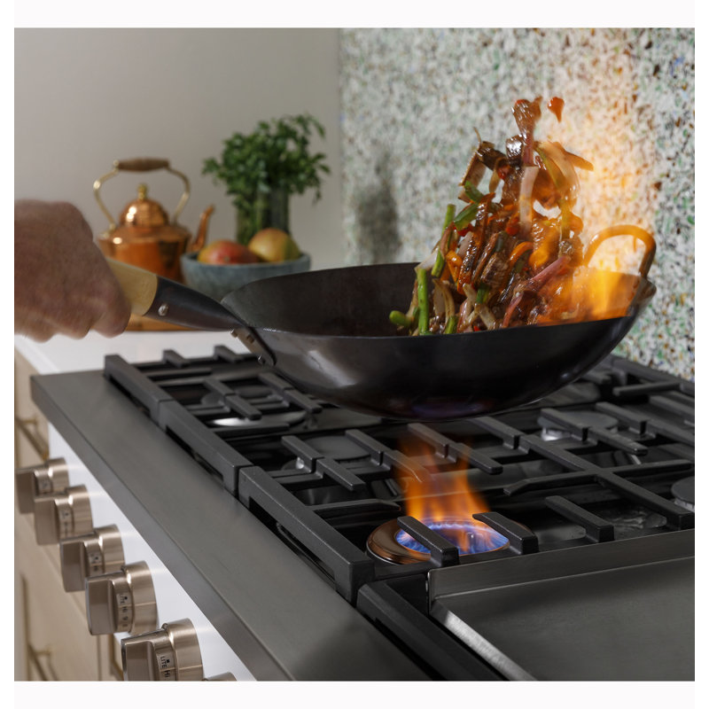 Café 48" Commercial-Style Gas Rangetop With 6 Burners And Griddle (Natural Gas), Stainless Steel