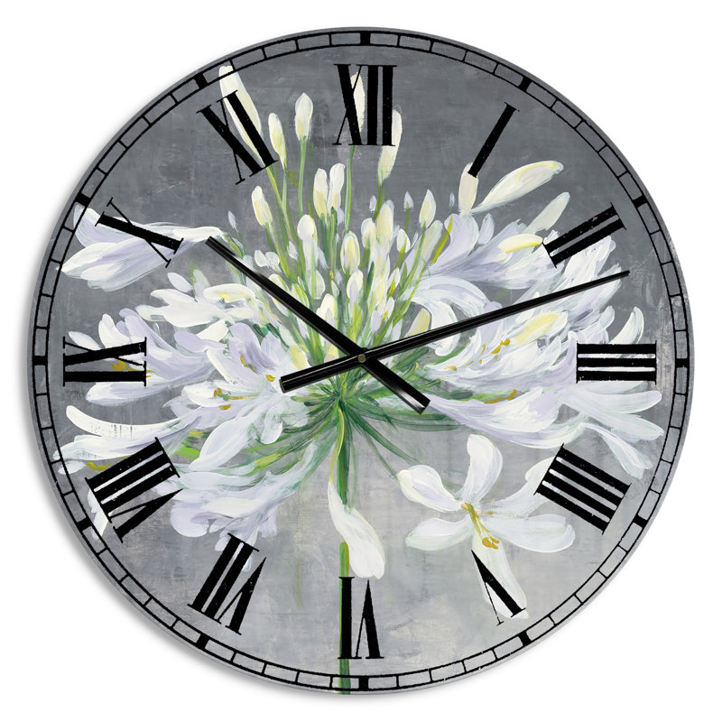 Flower Cleome Splash I - Horloge murale traditionnelle, Petit