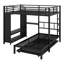 Lit superposé avec garde-robe intégrée, lit gigogne et bureau pliable