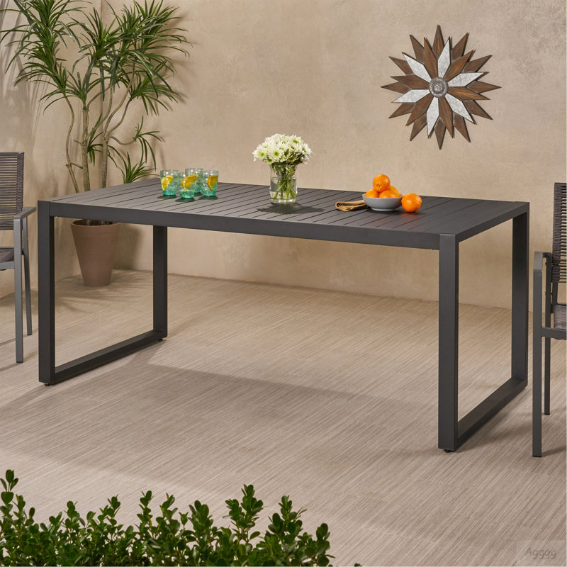 Table de salle à manger d'extérieur en aluminium
