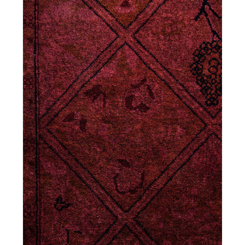 Overdyed Hand-Knotted Wool Modern-Contemporary Purple Area Rug 2' 8" x 4' 3"