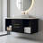 Modern Wall-Mounted Bathroom Vanity With Oval Ceramic Sink Floating Vanity Multi-Layer Solid Wood Cabinet Soft-Close Drawers Open Shelf Storage-2018296212