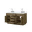 Meuble-lavabo double en chêne 60 po X P 22 po D, plateau en quartz blanc et ensemble de robinet-222219635-222219634-222219632