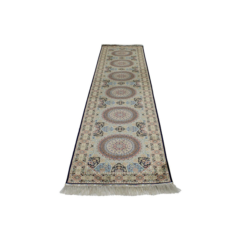 3x12 Blue and Gold Turkish Runner