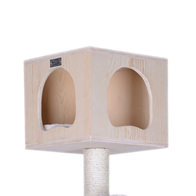 85'' Natural Scots Pine and Sisal Cat Tree with Playhouses