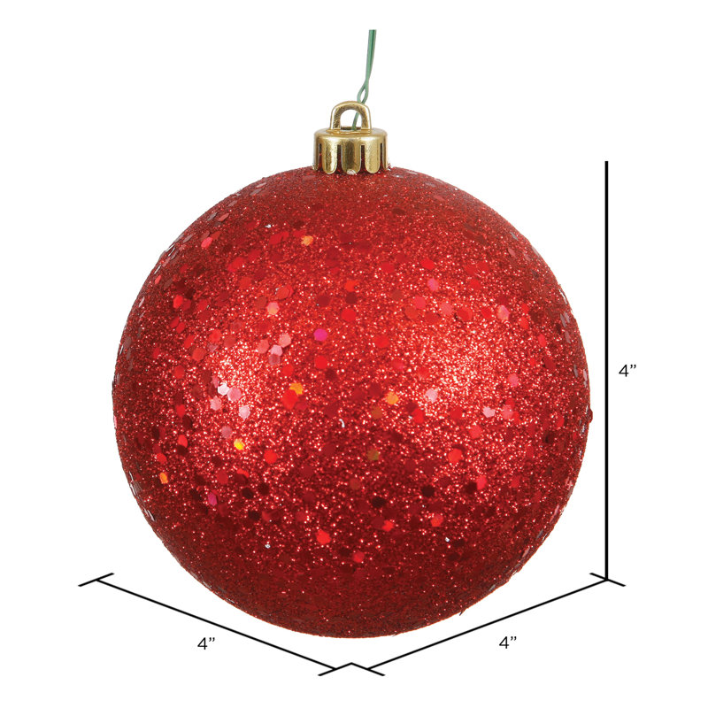 Ornement boule 4 po, Rouge