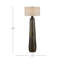 Lampe sur pied traditionnelle en laiton antique / noir / blanc délavé 66 po Brigadier