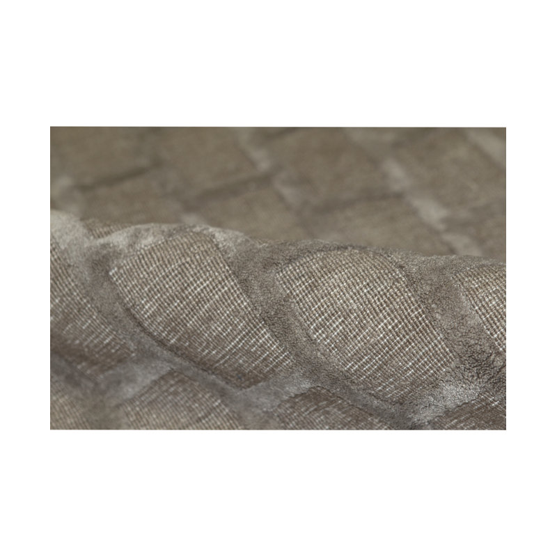Cotton Geometric Area Rug in Brown