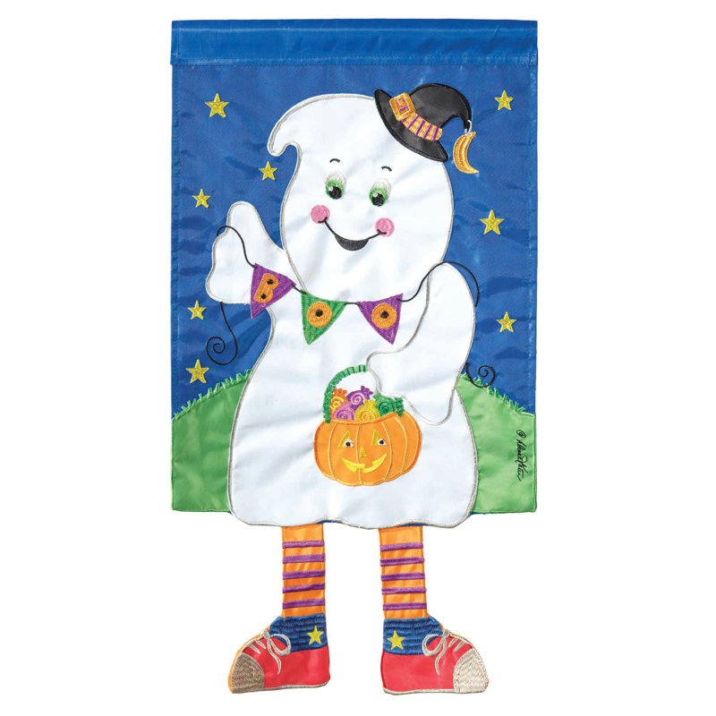Applique un boo en polyester de 2 côtés 18 x 13 po drapeau de jardin