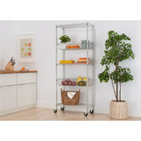TRINITY EcoStorage 5-Tier NSF Steel Wire Shelving w/ Baskets and Wheels(30 in. W x 14 in. D)