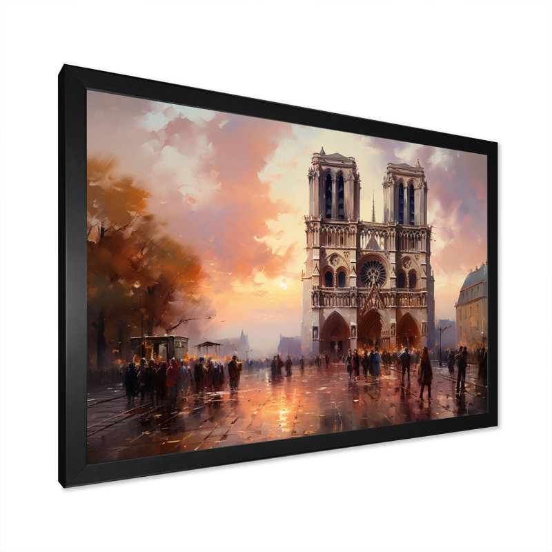 La cathédrale de Normandie par Claude IV sur toile, H 30 po x l 40 po x P 1,5 po, Cadre photo noir