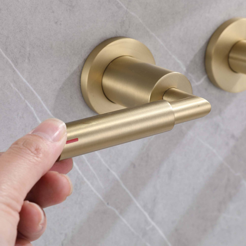 Wall Mounted Optional 2-handle Bathroom Faucet, Brushed Gold