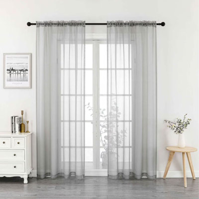  Paquet de 2 panneaux transparents en cristal diaphane l 52 po x L 84 po avec passe-tringle