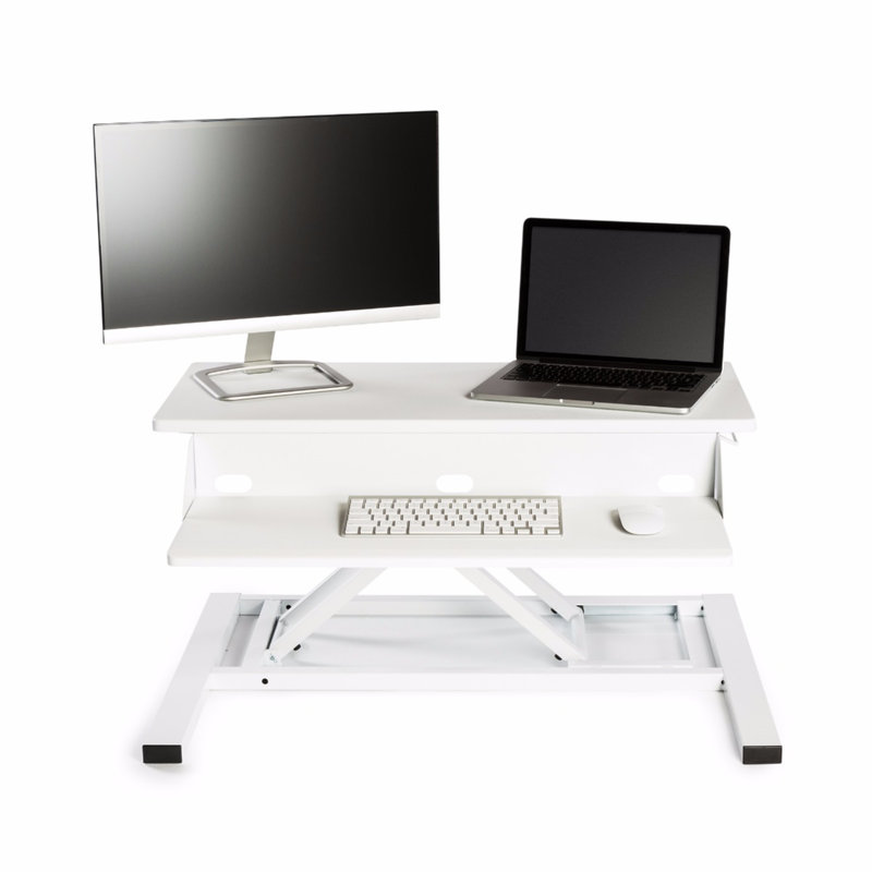Convertisseur de bureau pour travailler debout West Wick, Blanc / blanc