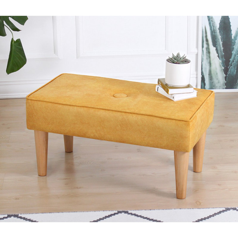 Repose-pieds standard capitonné de 31,5 po de largeur, Mélange de coton jaune