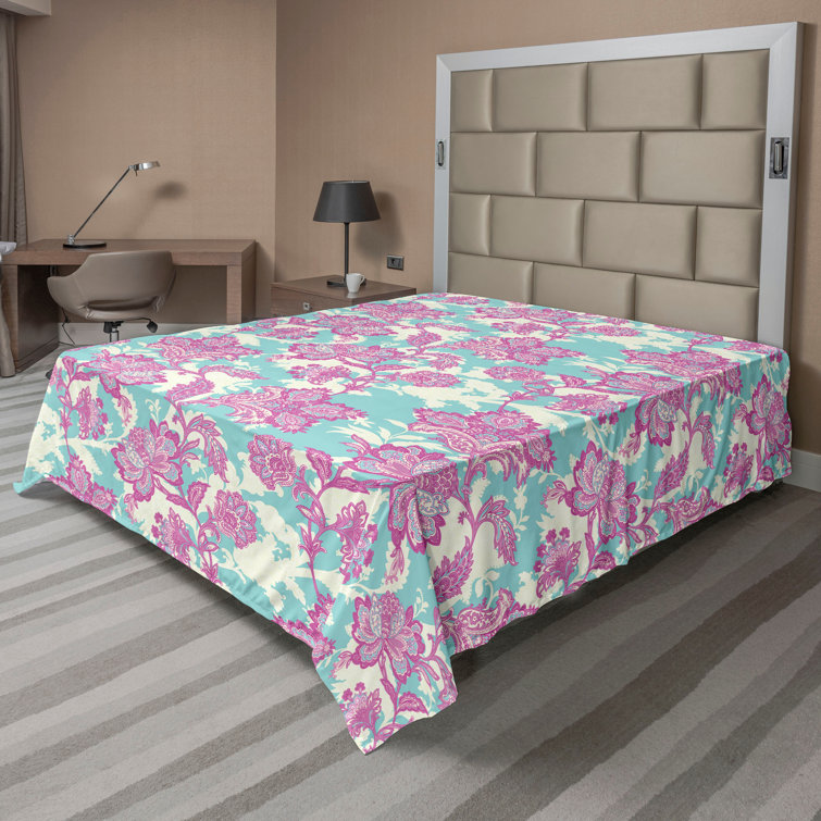 Ambesonne, drap plat floral pivoines, art botanique printanier