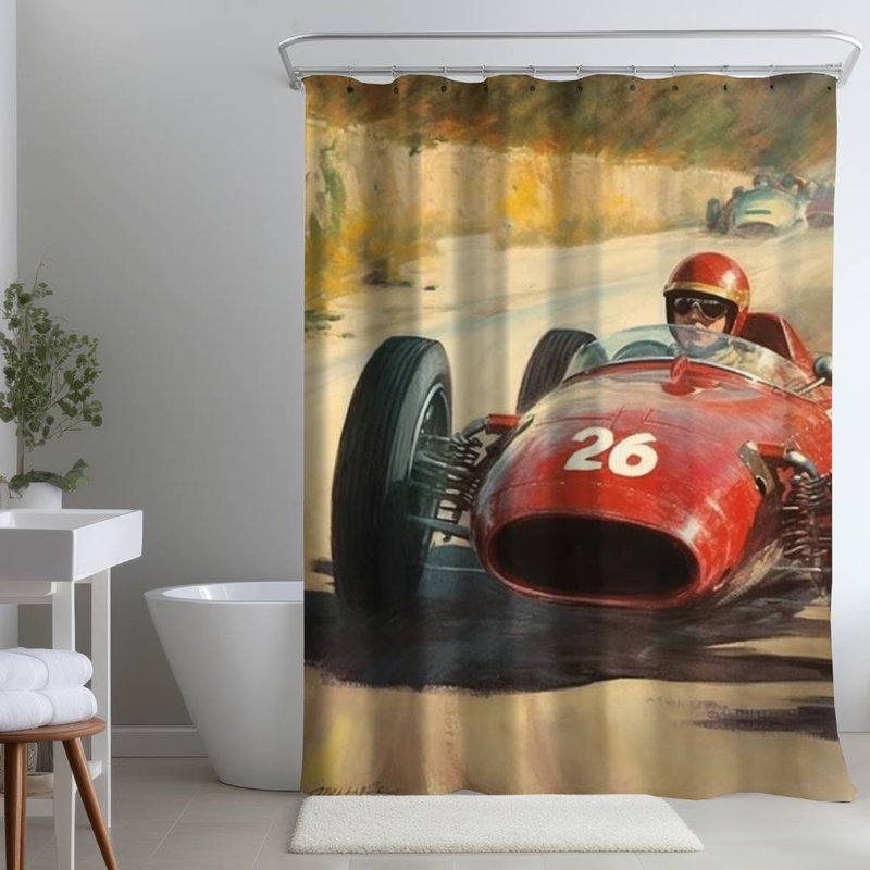 Shower Curtain TR81 – Polyester Shower Curtain, Dye Sublimation Print, 71" W × 74" L