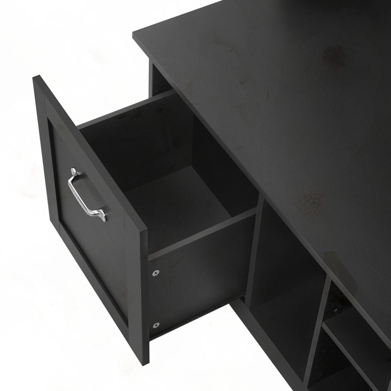 Banc de vestibule 5-en-1 avec portemanteau, Noir