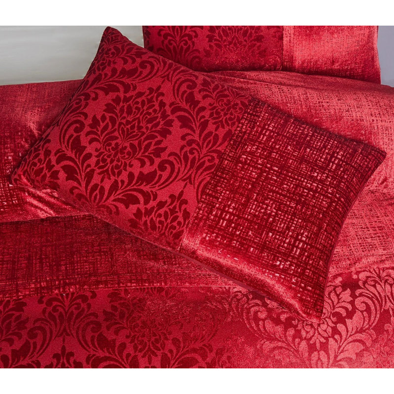 Emilia Duvet Cover Set with Pillowcases – Jacquard Damask Pattern, Luxury Textured Bedding Set, Double/King/Super King Sizes