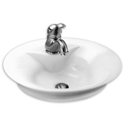 Lavabo de salle de bain vasque circulaire et trop-plein matin
