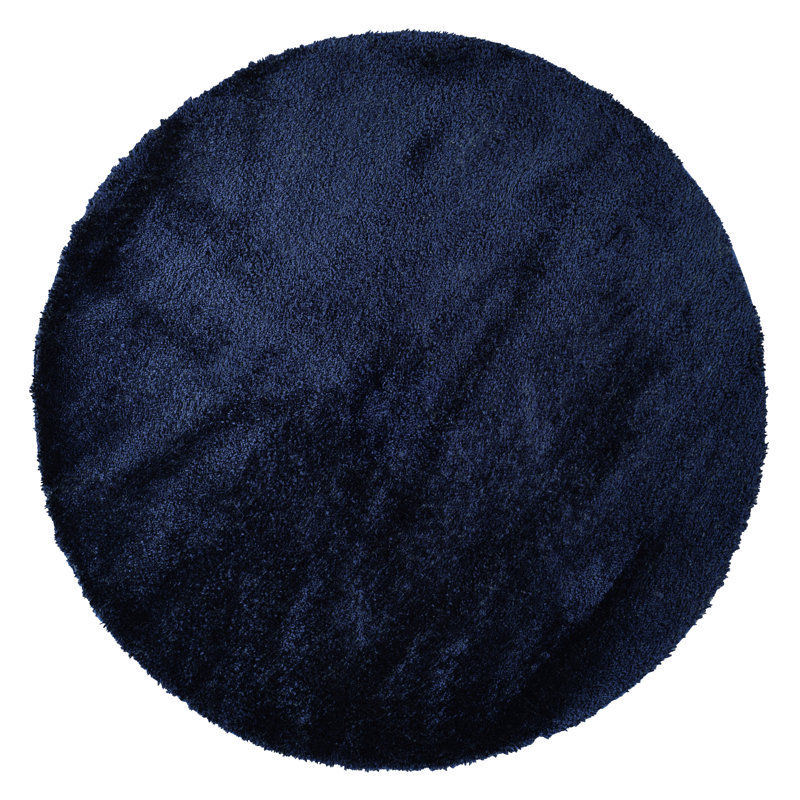Ridout Power Loom Rug, Navy Blue, Round 120 cm, Polyester