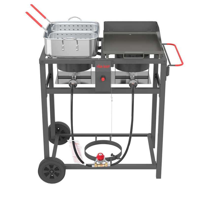 Double Burner Deep Fryer &  Griddle Combo