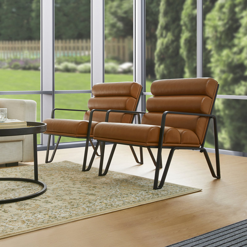 Fauteuil Cacey, Brown Faux Leather