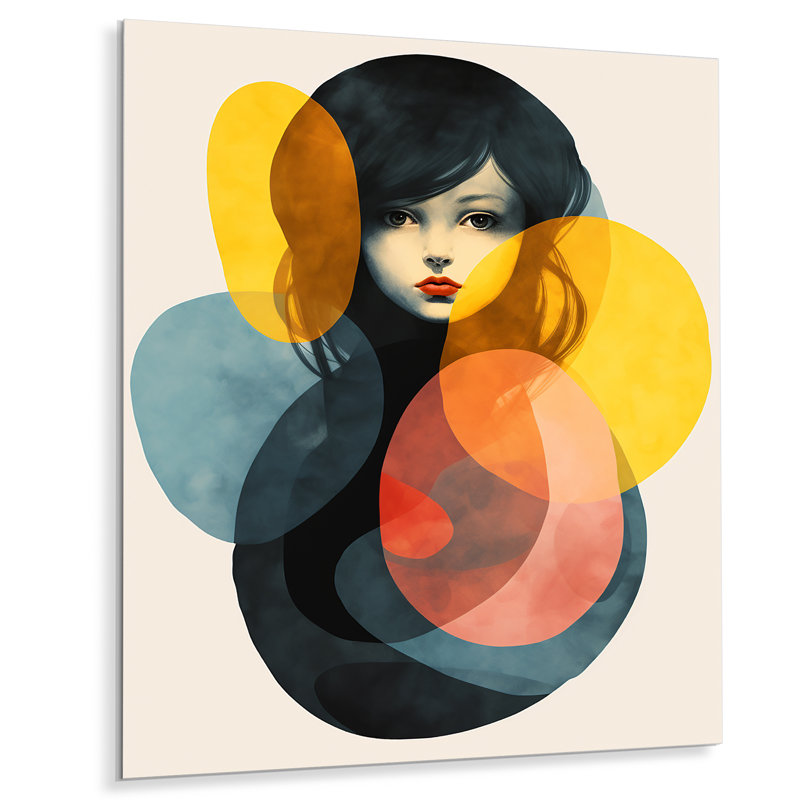 «Geometric Fusion Forms Woman Collage I», art mural abstrait en métal, H 40 po x l 30 po x P 1,5 po