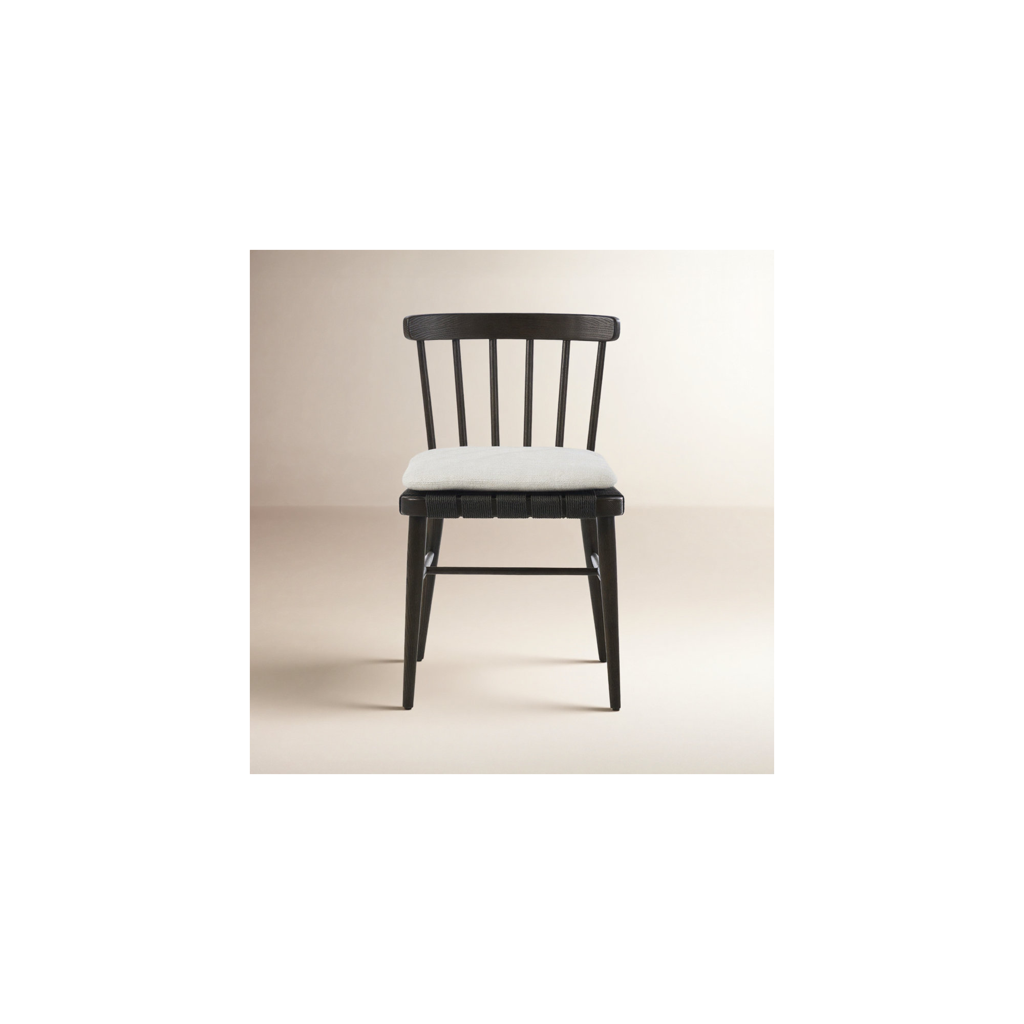 Catalonia Dining Chair With Cushion-Dover Crescent, Black