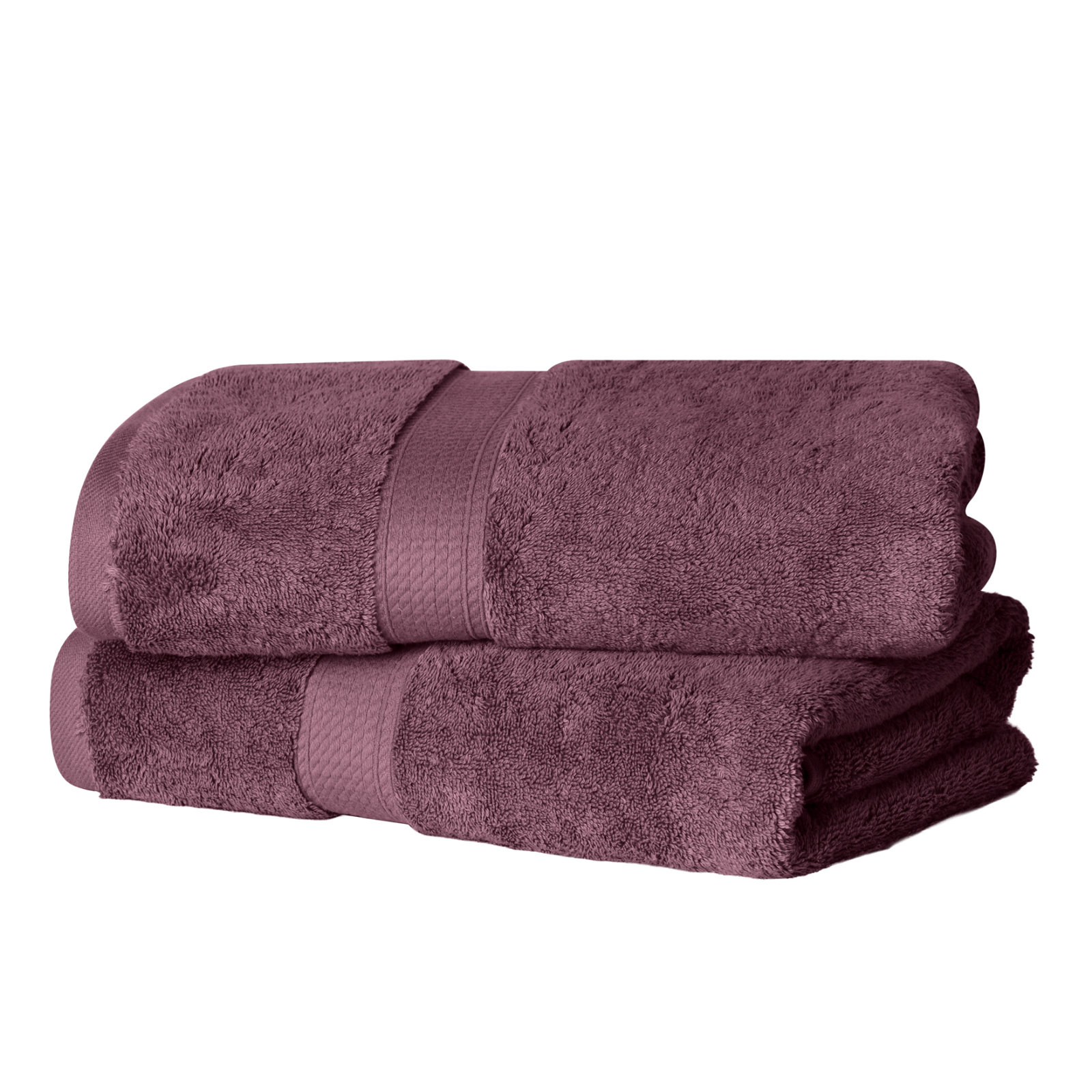2-Piece Egyptian Cotton Bath Towel Set, Plum